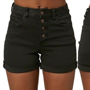 Kelsey High Waist Rolled Cuff Denim Shorts